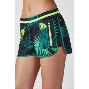 Fabletics Tyson Green Tropical Palm Shorts. Small